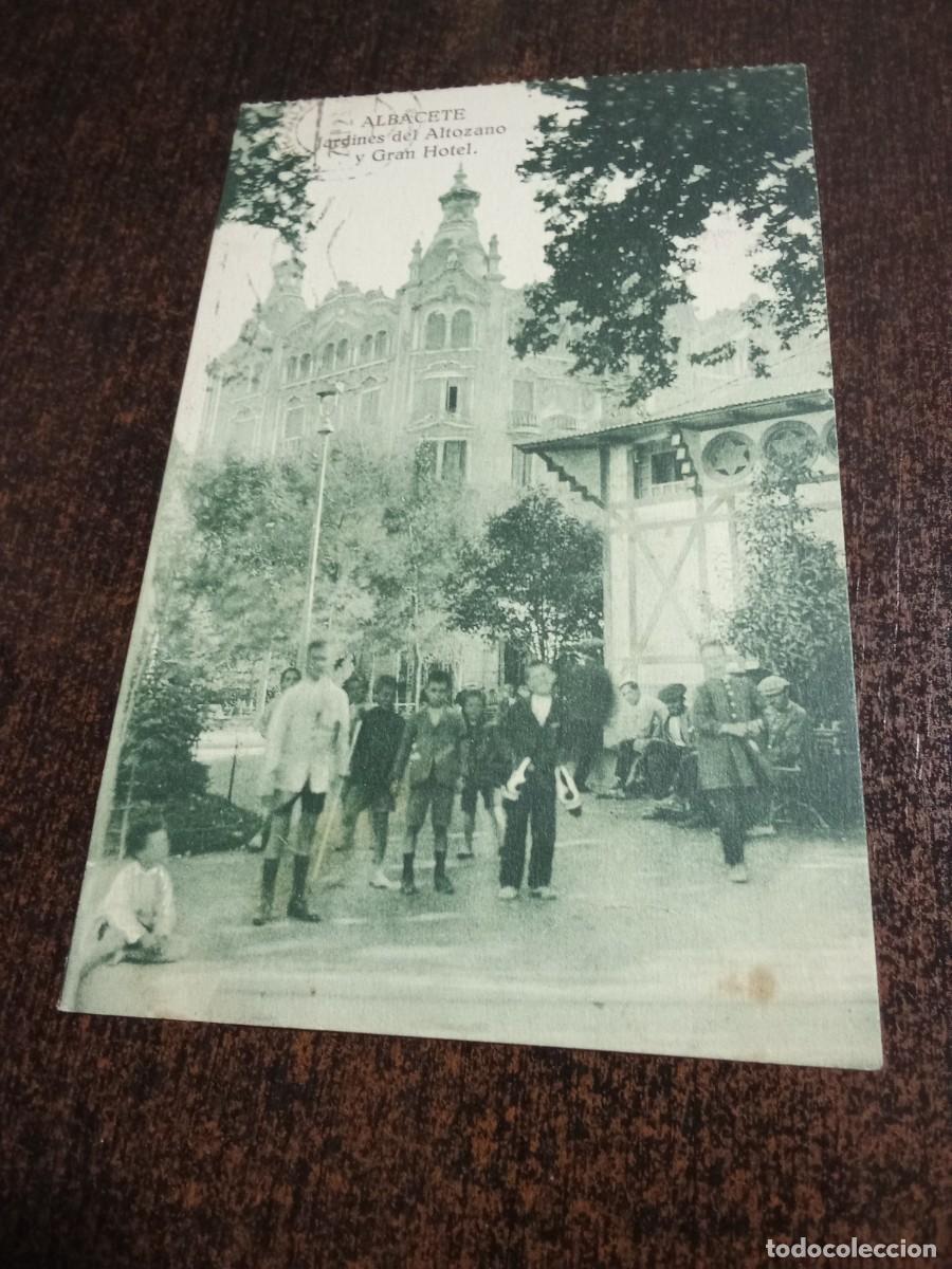 Postales: POSTAL ALBACETE JARDINES DEL ALTOZANO Y GRAN HOTEL F. MESAS