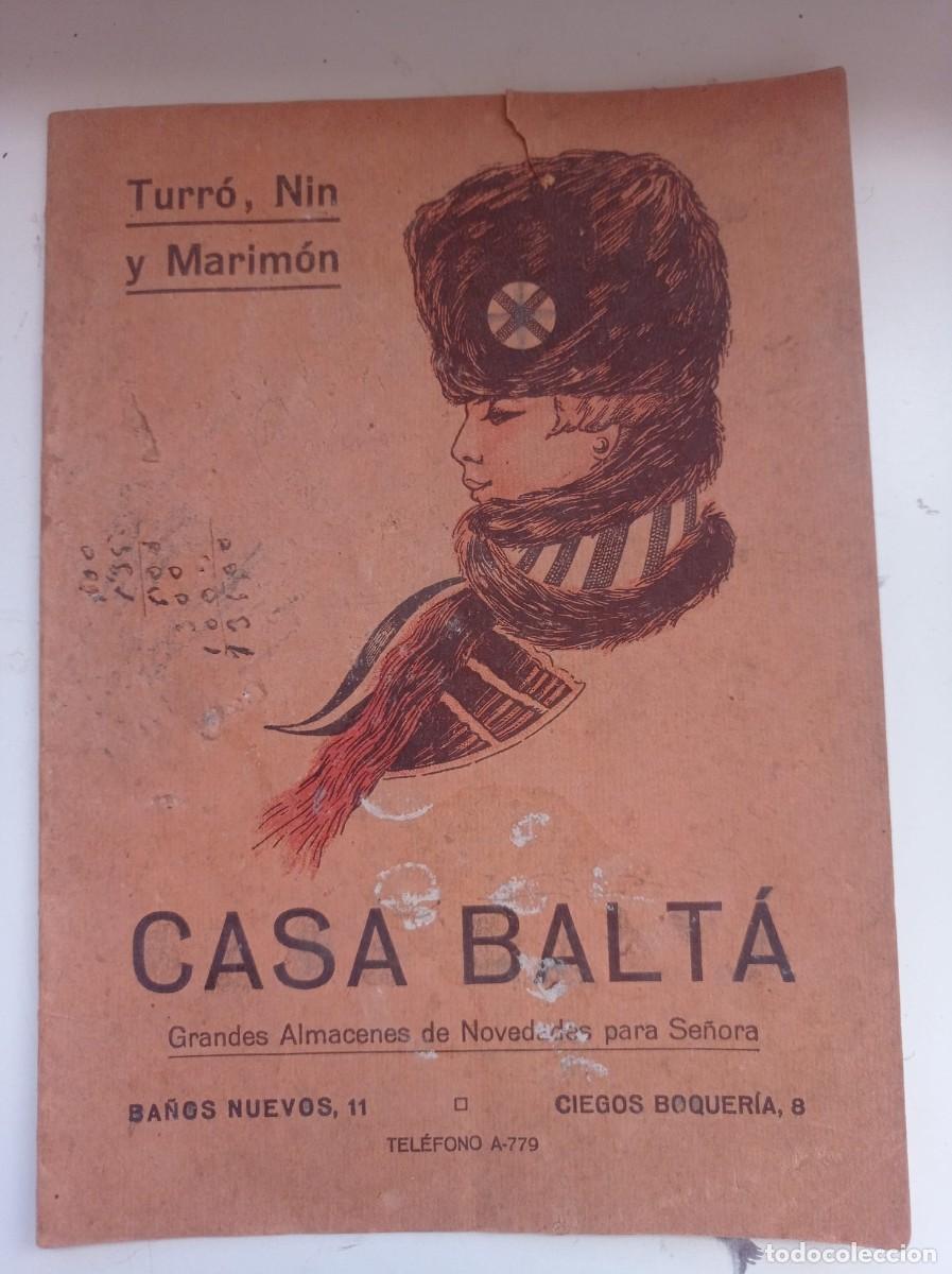 Postales: Antigua tarjeta publicitaria y cat&aacute;logo comercial de los almacenes Casa Balt&aacute; en Barcelona