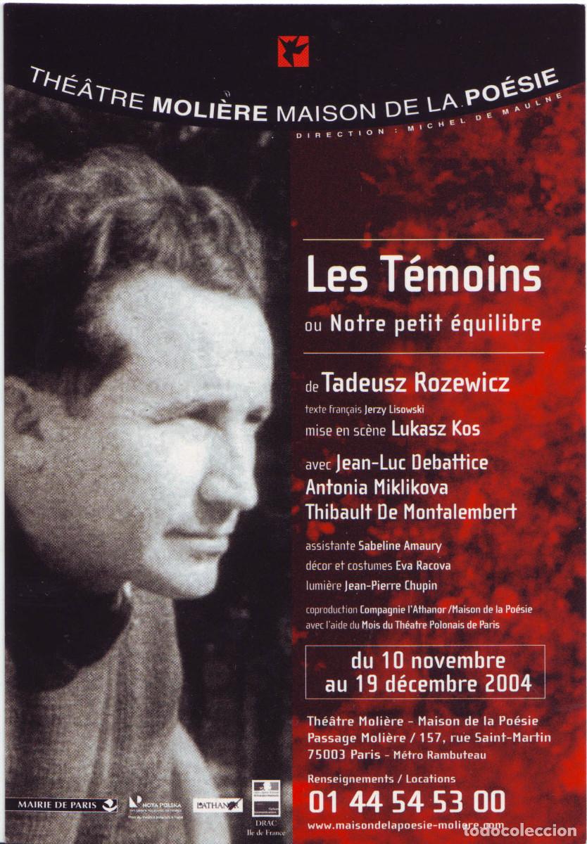 Postales: Les t&eacute;moins, de Tadeusz Rozewicz. Dir. Lukasz Kos (Th&eacute;&acirc;tre Moli&egrave;re Maison de la Po&eacute;sie. 2004)