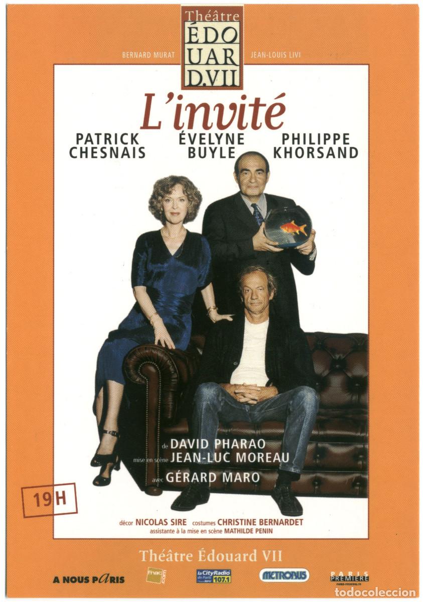 Postales: Th&eacute;&acirc;tre Edouard VII. L'invit&eacute;, de David Pharao; dir. Jean-Luc Moreau