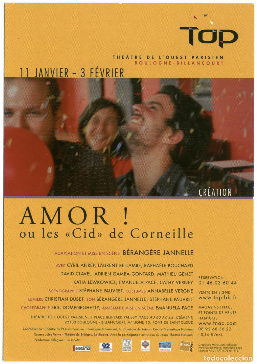 Postales: Th&eacute;&acirc;tre de l'Ouest Parisien (Boulogne-Billancourt). Amor ou les Cid, de Corneille; dir. B&eacute;rang&egrave;re Ja
