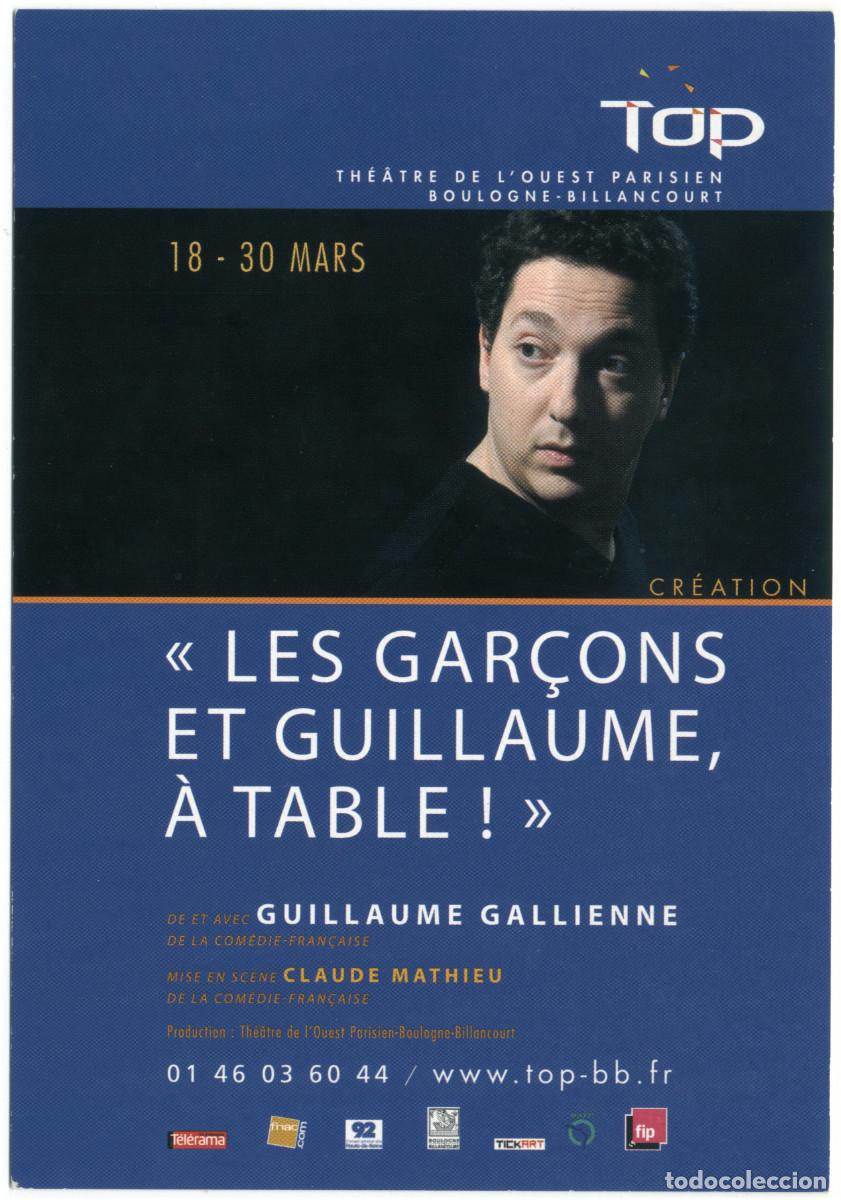Postales: Th&eacute;&acirc;tre de l'Ouest Parisien (Boulogne-Billancourt). Les gar&ccedil;ons et Guillaume, &agrave; table, de Guillaume