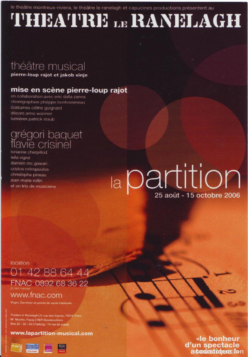 Postales: La partition. Dir. Pierre-Loup Rajot (Th&eacute;&acirc;tre Ranelagh. 2006)
