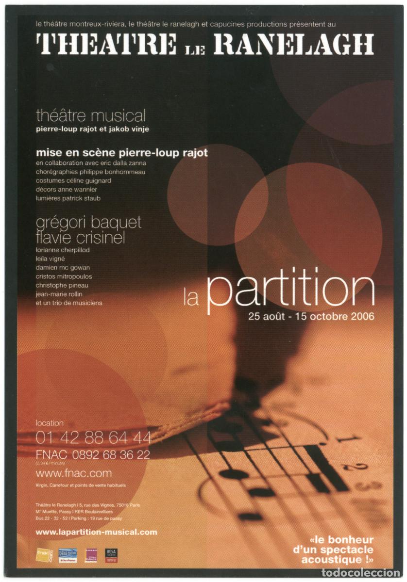 Postales: Th&eacute;&acirc;tre le Ranelagh (Paris. 2006). La partition, de Pierre-Loup Rajot & Jakob Vinje