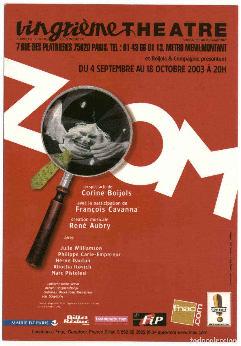 Postkarten: Vingti&egrave;me Th&eacute;&acirc;tre (Paris. 2003). Zoom, de Corine Boijols & Fran&ccedil;ois Cavanna