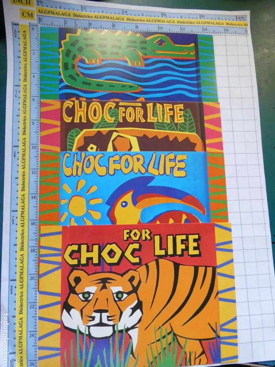 Postales: 4 POSTALES PUBLICITARIAS. PUBLICIDAD WWF PUBLICIDAD NATURALEZA CHOC FOR LIFE. 1660