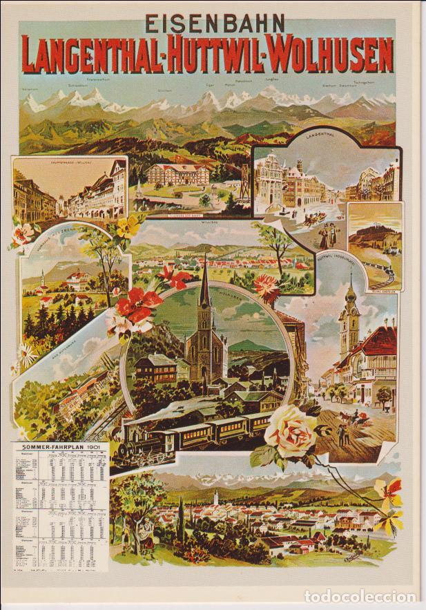 Postales: POSTAL PUBLICITARIA CARTELES LANGENTHAL-HUTTWIL- WOLHUSEN - PHOTOGLOB 1011 - S/C