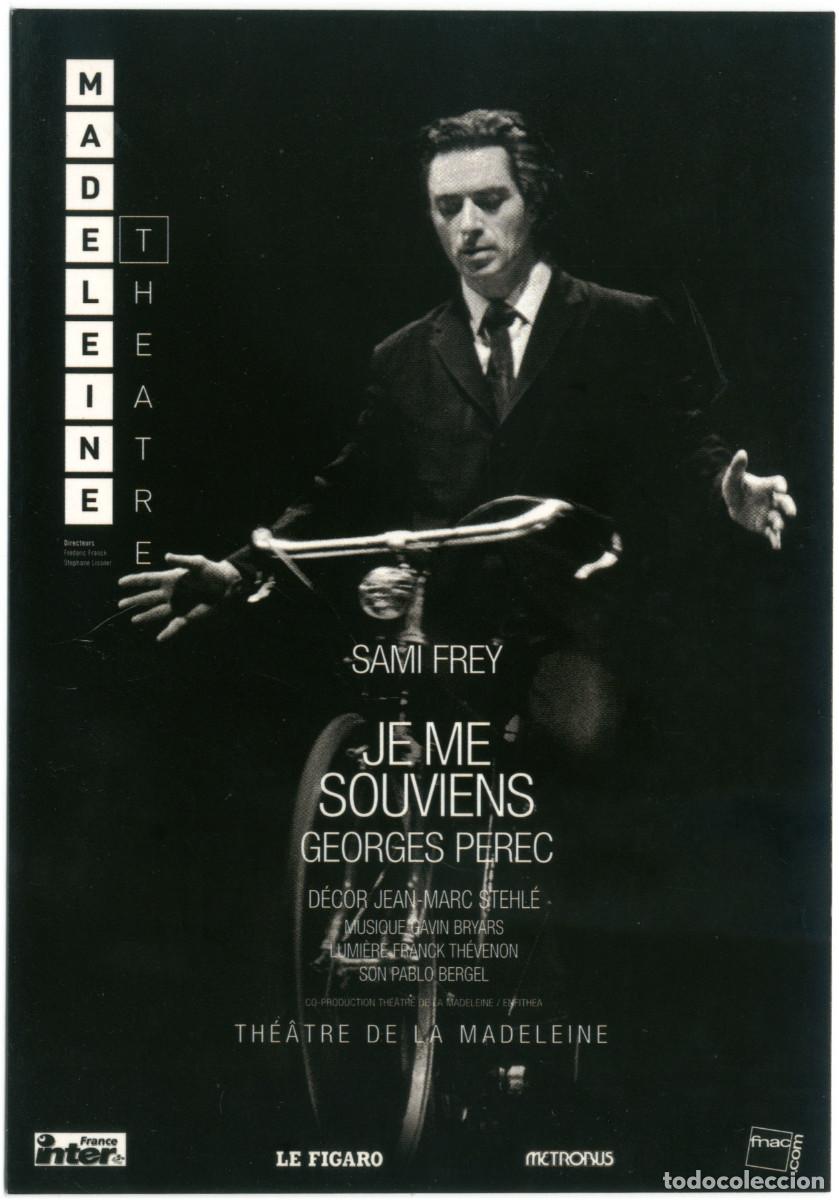Postkarten: Madeleine Th&eacute;&acirc;tre (Paris). Je me souviens, de Georges Perec & Sam Frey