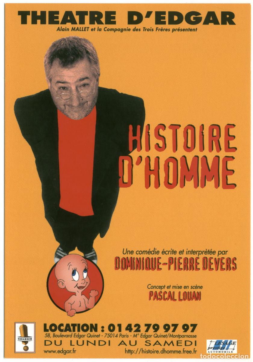 Postkarten: Th&eacute;&acirc;tre d'Edgar (Paris). Histoire d'homme, de Dominique-Pierre Devers; dir. Pascal Louan