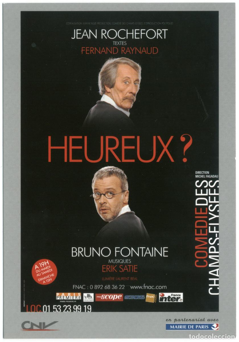 Postales: CNV Mairie de Paris (Comedie des Champs Elys&eacute;es. 2004). Hereux, de Fernand Raynaud & Erik Satie; con