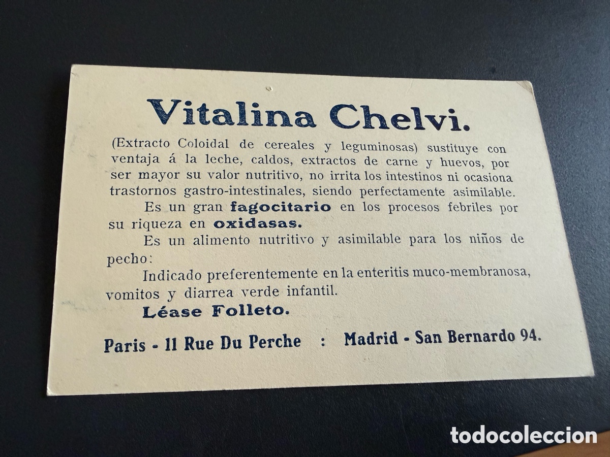 Postales: Postal. Publicidad. VITALINA CHELVI