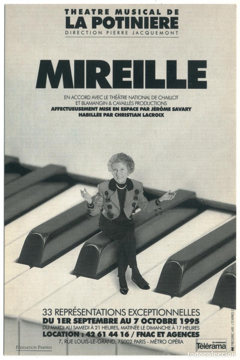 Postales: Th&eacute;&acirc;tre Musical de La Potiniere (Paris. 1995). Mireille; dir. J&eacute;r&oacute;me Savary