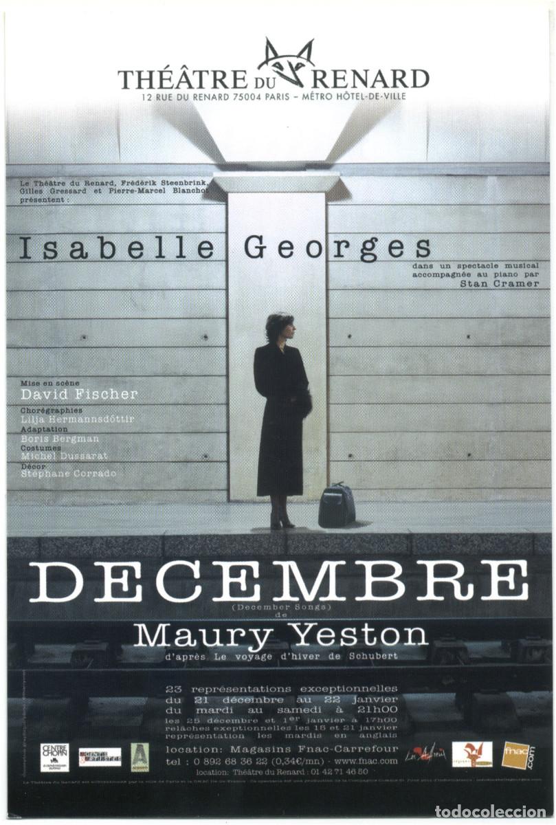 Postales: Th&eacute;&acirc;tre Renard (Paris). Decembre, de Maury Yeston; dir. David Fischer