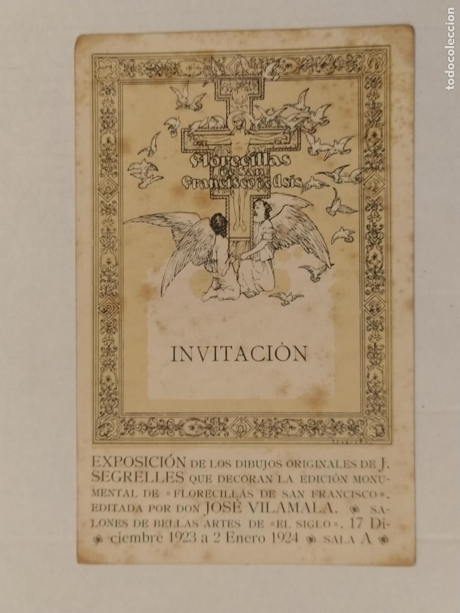 Postales: FLORECILLAS DE SAN FRANCISCO DE ASIS - INVITACION - EXPOSICION DIBUJOS DE SEGRELLES 1924-(116.146)