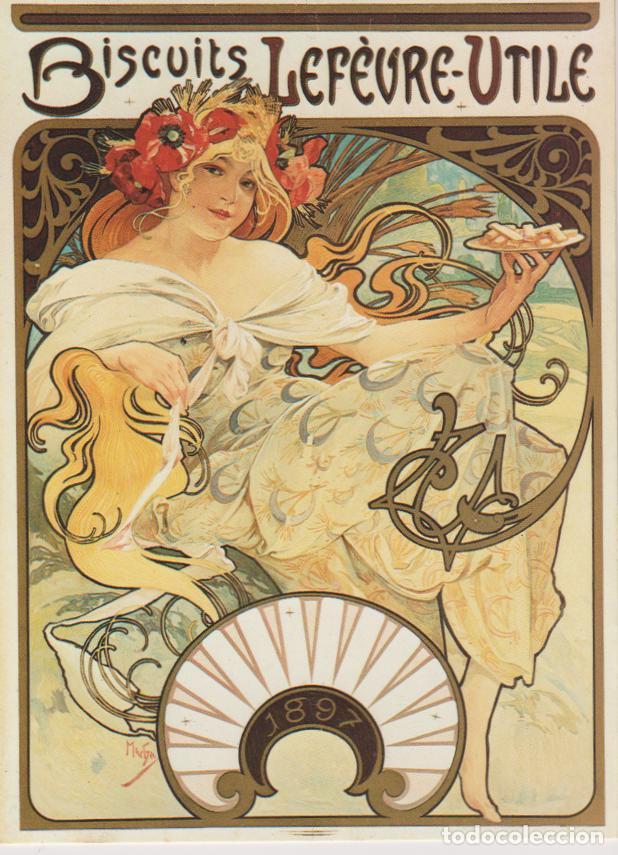 Postales: ILUSTRADOR: ALPHONSE MUCHA - BISCUITS LEFEVRE-UTILE, PARIS 1896 &ndash; S/C - REPRODUCCION