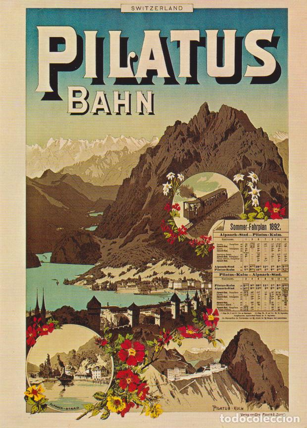 Postales: POSTAL PUBLICITARIA CARTELES: SUIZA, PILATUS BAHN - EDITION PHOTOGLOB 1129 - S/C