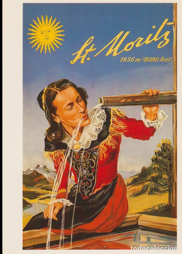 Postales: POSTAL PUBLICITARIA CARTELES: EUG&Egrave;NE FAUQUEX, ST.MORITZ - EDITION PHOTOGLOB 1446 - S/C