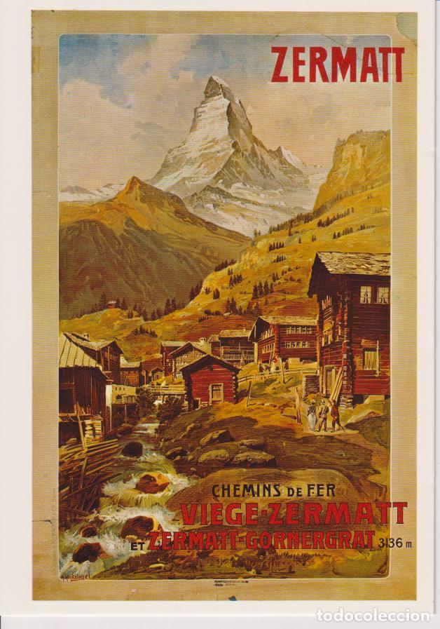 Postales: POSTAL PUBLICITARIA CARTELES: A.RECKZIEGEL, ZERMATT, 1898 - EDITION PHOTOGLOB 1145 - S/C