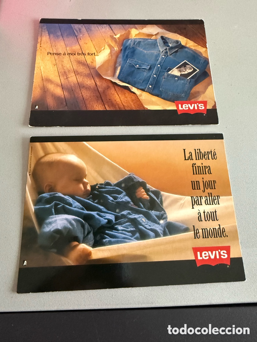 Postales: 2 Postales. Publicidad. LEVI&rsquo;S. A&ntilde;os 90