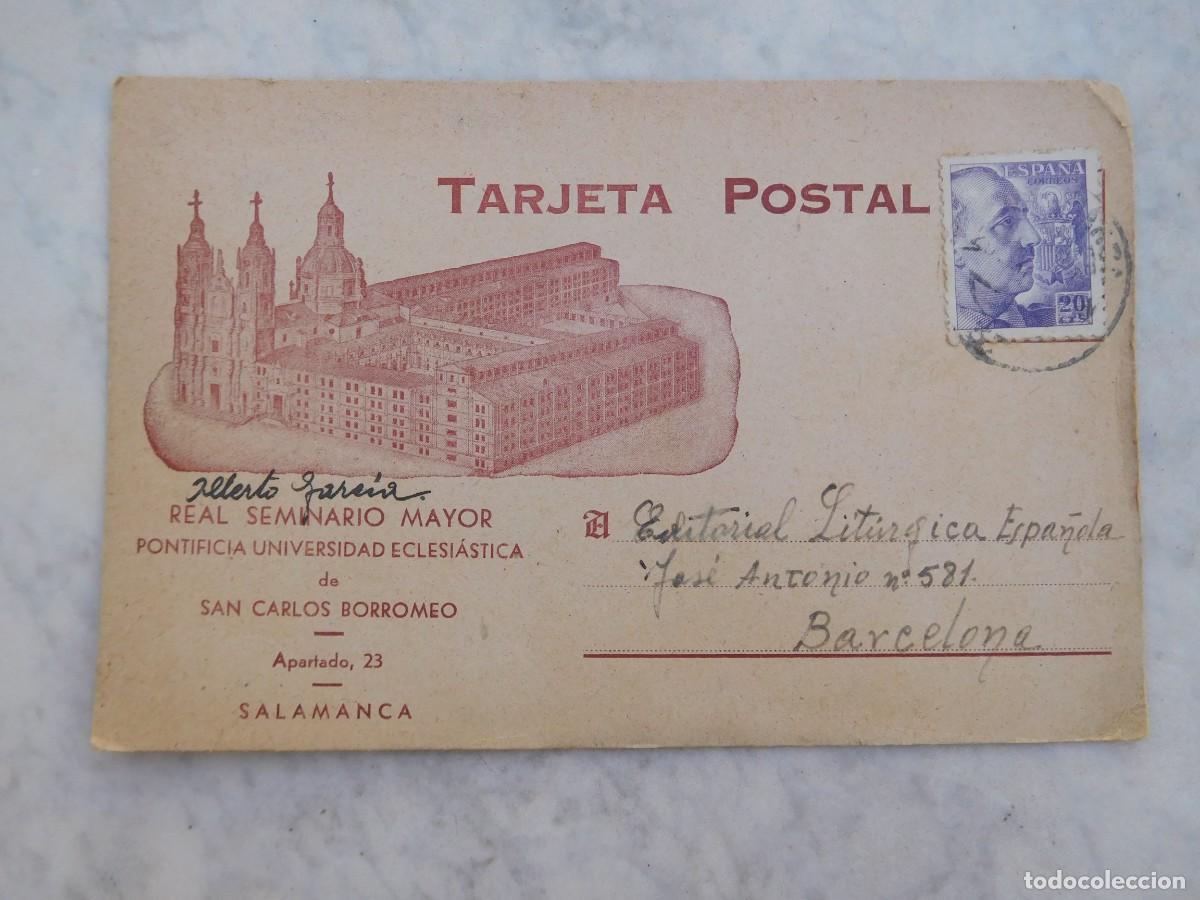 Postales: Postal publicitaria real seminario mayor de San Carlos Borromeo Salamanca 1944