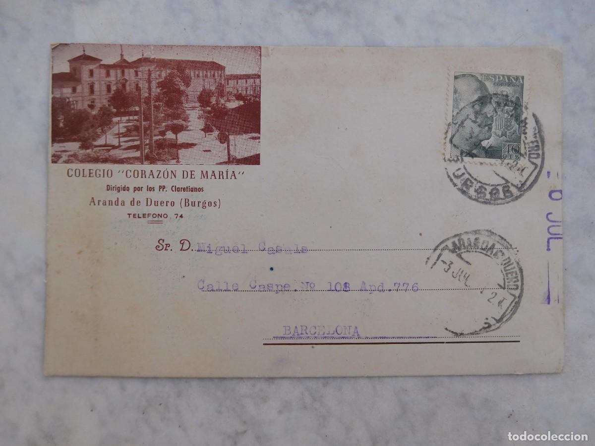 Postais: Postal publicitaria, colegio coraz&oacute;n de Maria Aranda de Duero 1954