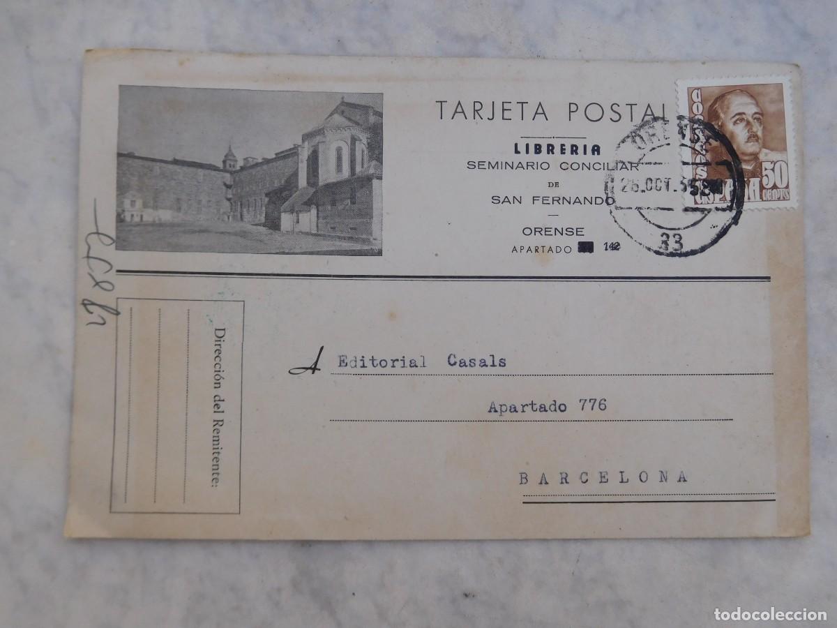 Postales: Postal publicitaria, librer&iacute;a seminario conciliar San Fernando Orense 1955
