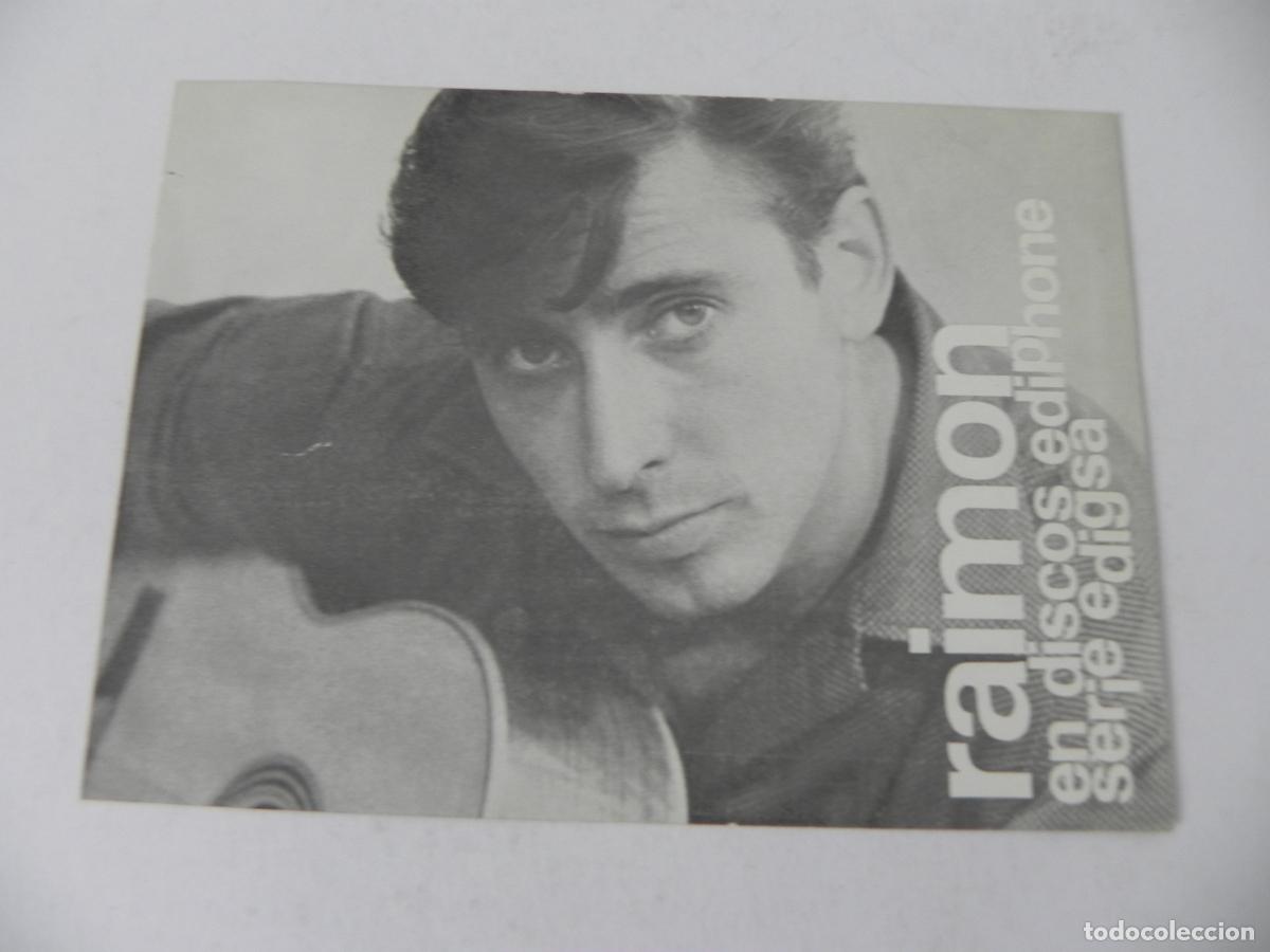 Postales: Tarjeta Publicitaria Raimon (c. 1963/64) - Primeros EP Edigsa / Ediphone - Sello Galer&iacute;as Fayans Bcn
