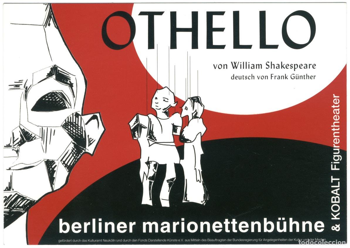 Postales: Berliner Marionettenb&uuml;hne & Kobalt Figurentheater_Othello (Cafe Theater Schalotte. 2002) marionetas