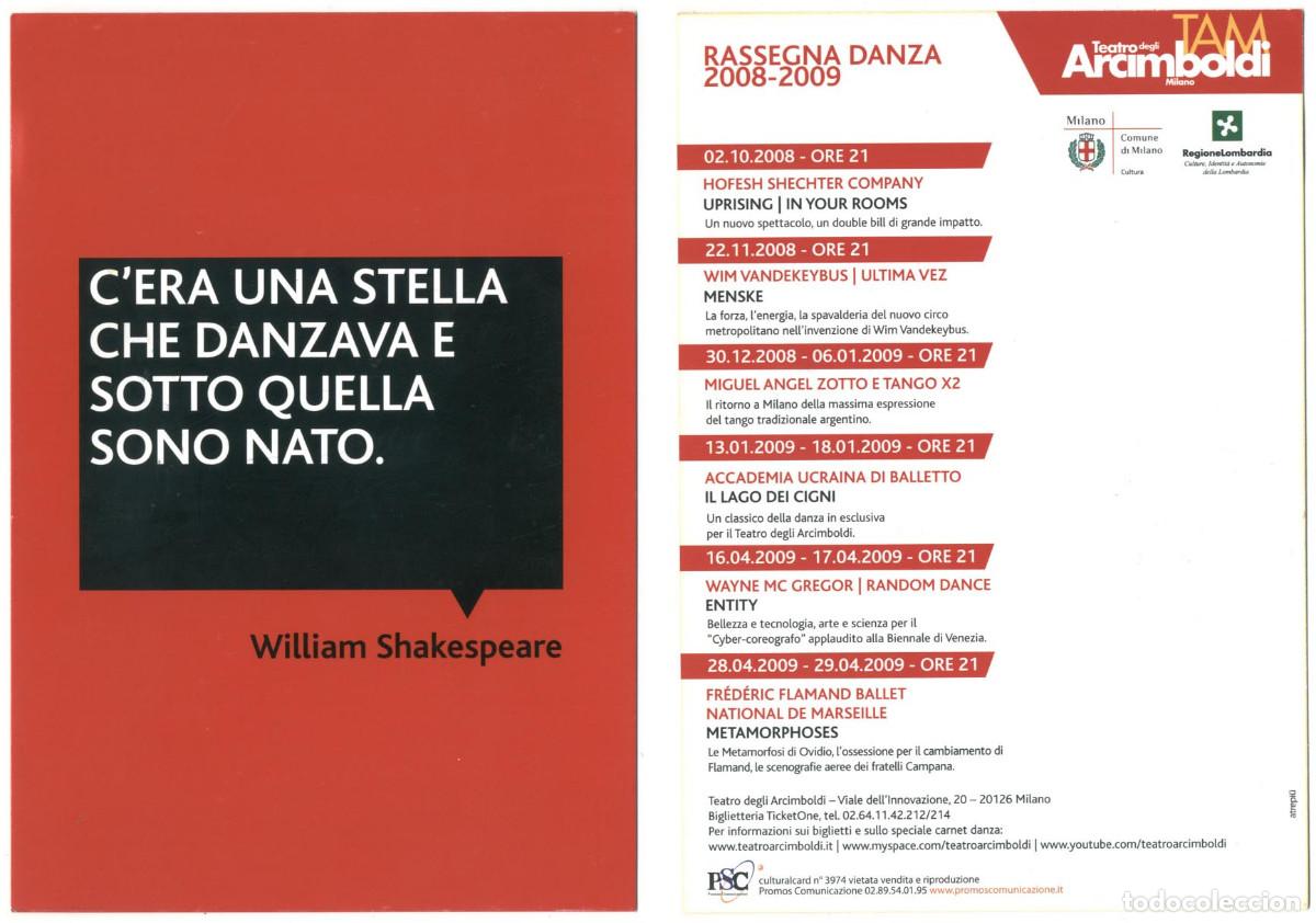 Postales: Rassegna Danza 12008-2009 (Teatro degli Arcimboldi. Milano)