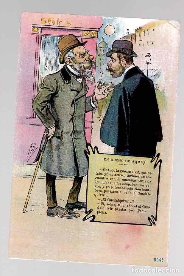 Postales: TARJETA POSTAL CARLISMO. PUBLICIDAD DE CALZADO LA MU&Ntilde;ECA MADRID. N&ordm; 495. C.1905