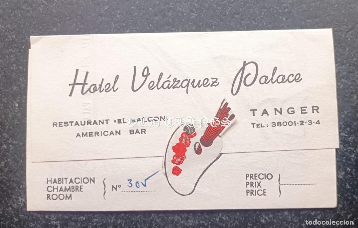 Postales: PUBLICIDAD DESPLEGABLE DEL HOTEL VELAZQUEZ PALACE, TANGER, MIDE DESPLEGADO 18 X 12 CMS.