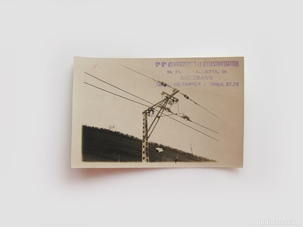 Postales: POSTAL FOTOGR&Aacute;FICA DE UNA CATENAR&Aacute; FERROVIARIA PUBLICITARIA DE GTE ENTERPRISES ET D&acute;ELECTRIFICATION