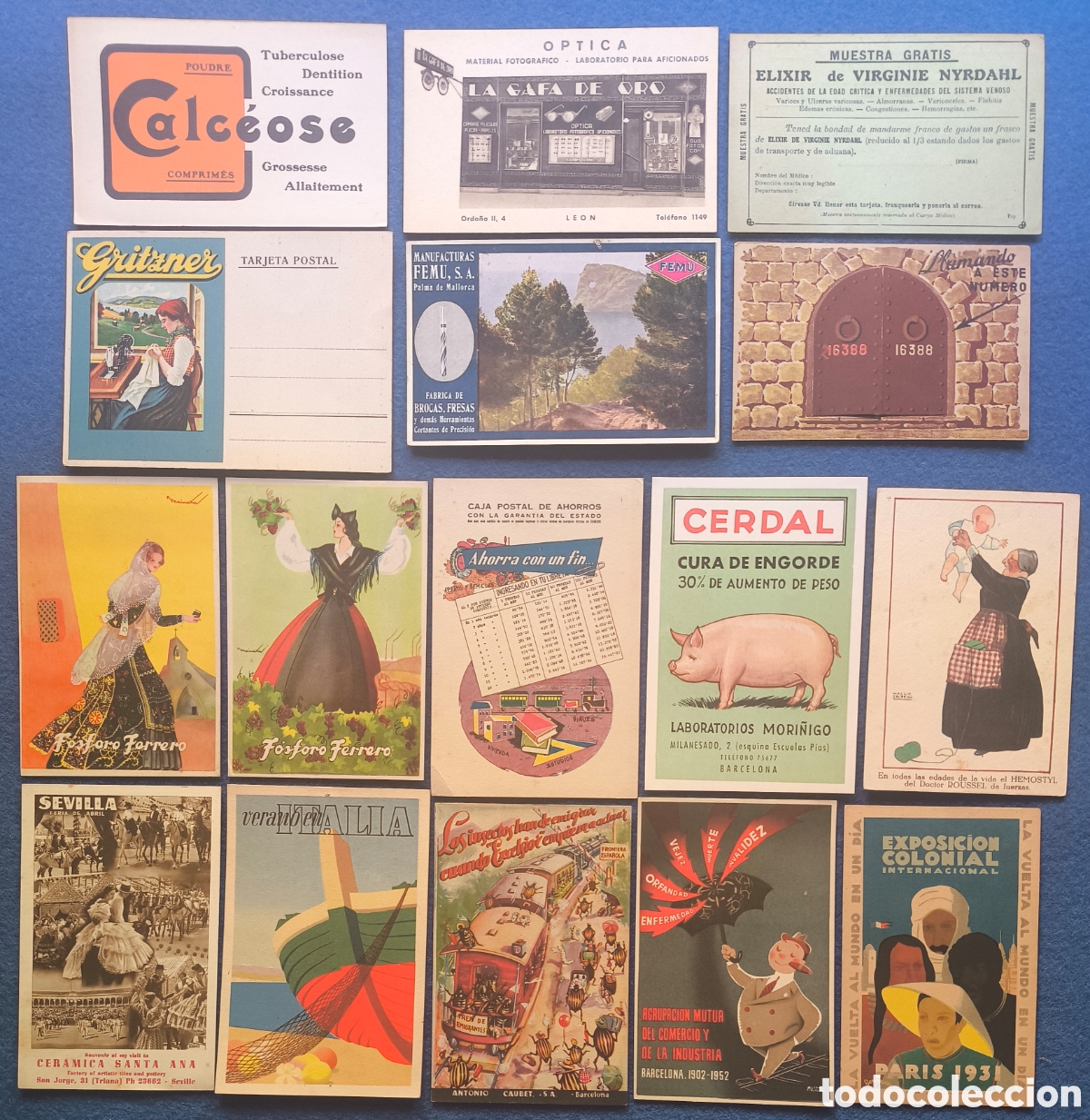 Postales: PUBLICIDAD POSTAL ILUSTRADA LOTE 16 POSTCARD