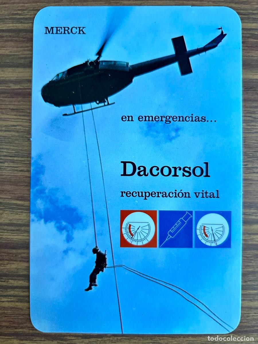 Postales: TARJETA PUBLICITARIA PLASTIFICADA DE MEDICAMENTO DACORSOL DE MERCK - A&Ntilde;O 1974
