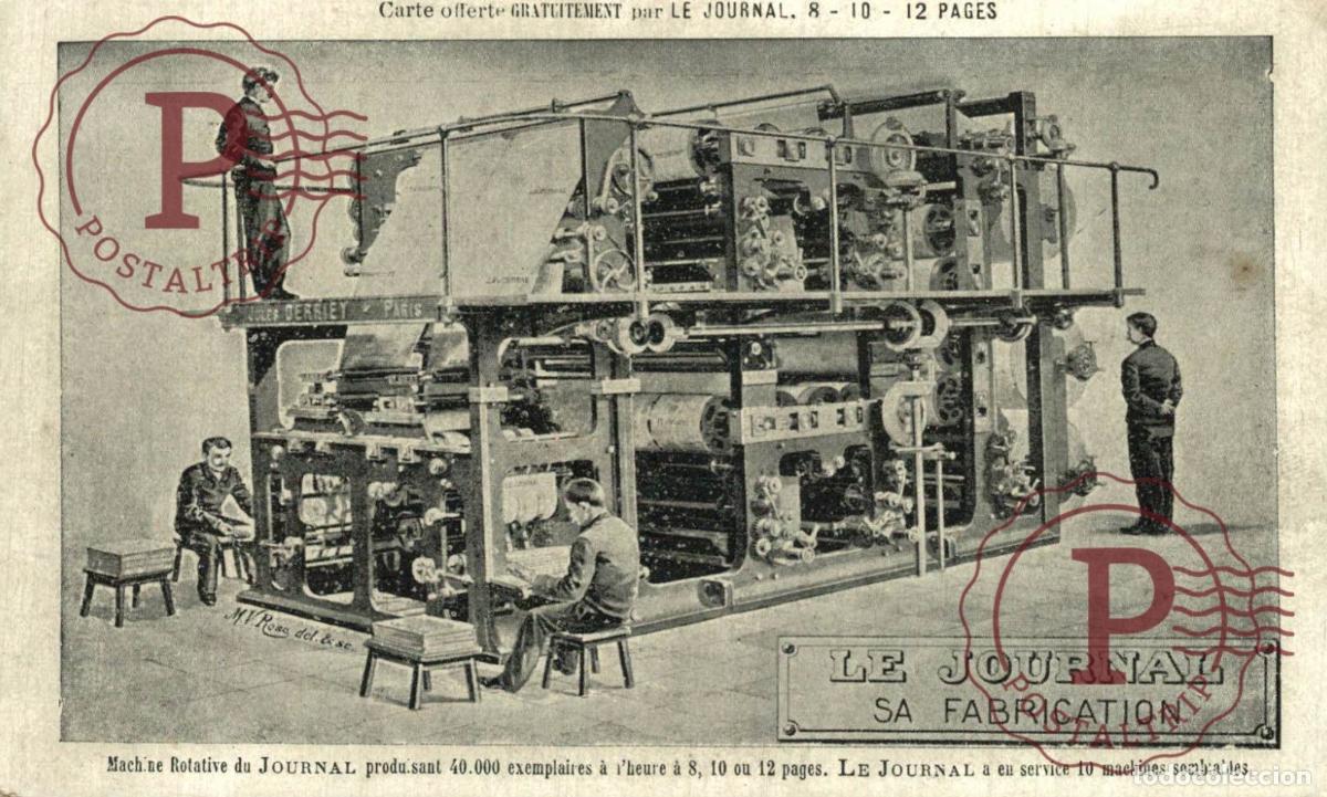 Cartes Postales: PUBLICIDAD. LE JOURNAL Sa fabrication. PUBLI.