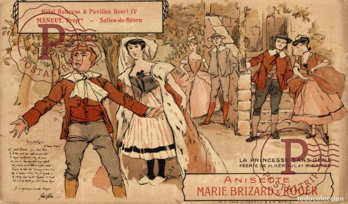 Cartes Postales: PUBLICIDAD. ILUSTRADA. PUBLI. ANISSETE MARIE BRIZARD & ROGER. HOTEL BELLEVUE & PAVILLON HENRI IV. MA