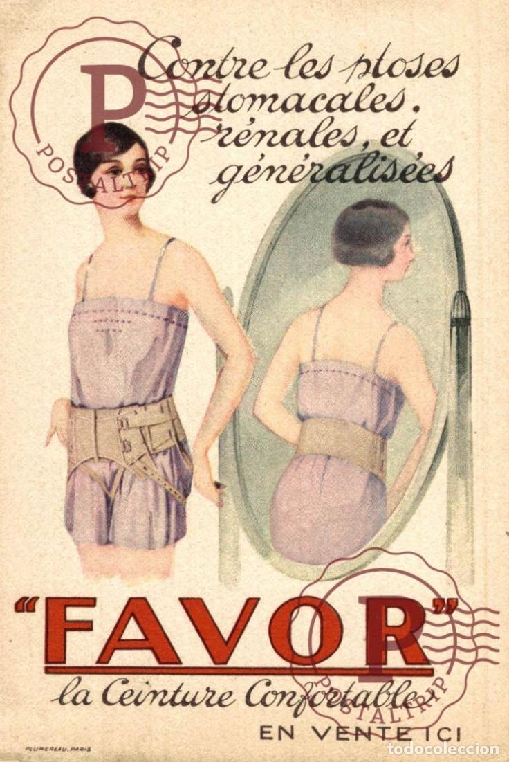 Cartes Postales: PUBLICIDAD. PUBLICITE. FAVOR. LA CEINTURE CONFORTABLE