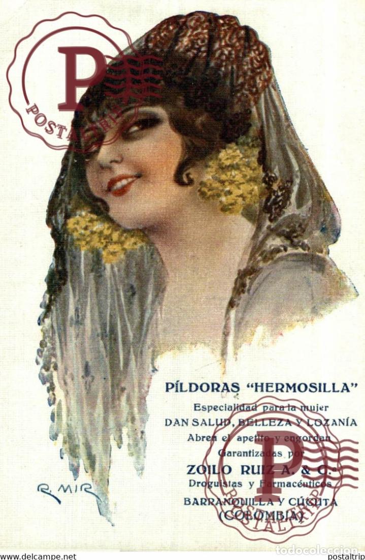 Postkarten: ESTILO MODERNISTA ILUSTRADA POR R MIR PILDORAS HERMOSILLA BARRANQUILLA Y CUCUTA ZOILO RUIZ FARM PUB