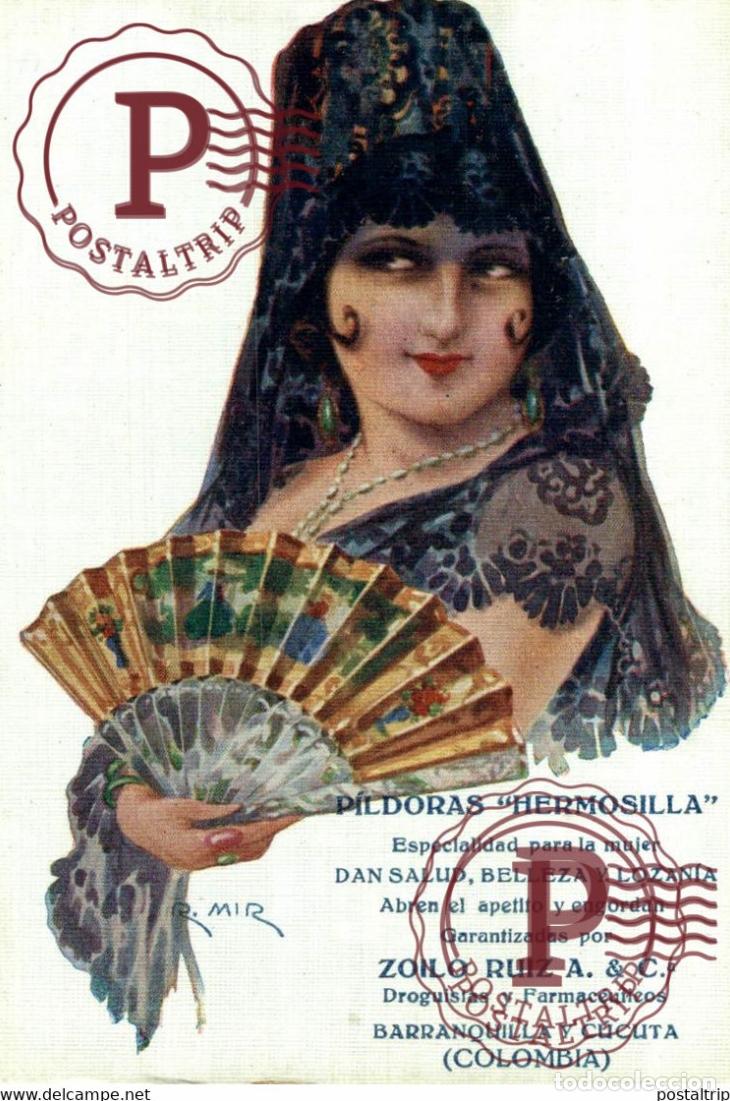 Postkarten: ESTILO MODERNISTA ILUSTRADA POR R MIR PILDORAS HERMOSILLA BARRANQUILLA Y CUCUTA ZOILO RUIZ FARM PUB