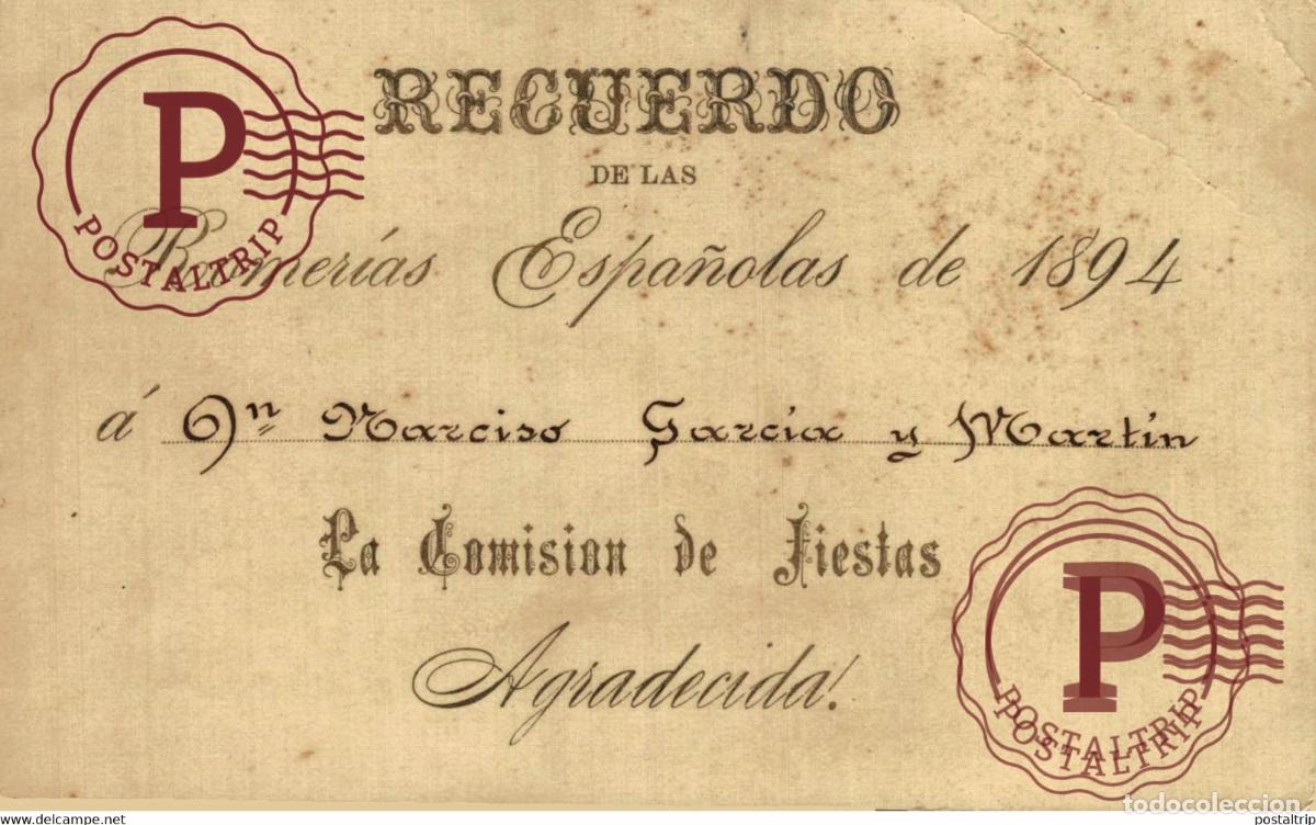Postkarten: RECUERDO DE LAS ROMERIAS ESPA&Ntilde;OLAS DE 1894 SAN ANDRES DE GILES NARCISO GARCIA Y MARTIN