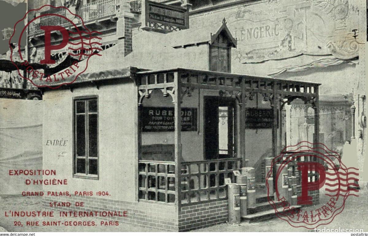 Cartes Postales: RARE EXPOSITION DHYGIENE GRAND PALAIS , PARIS 1904-LINDUSTRIE INERNATIONALE 20, RUE ST-GEORGES-PAR
