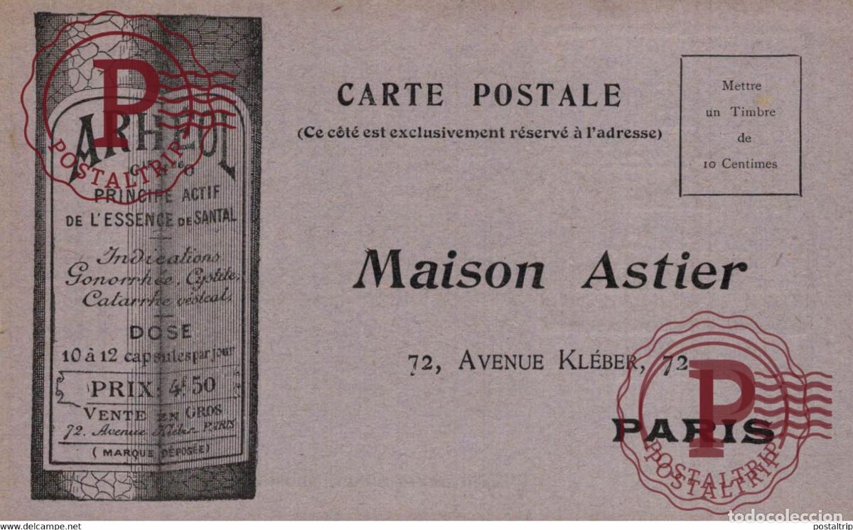 Cartes Postales: MAISON ASTIER PARIS ARHEOL 1910