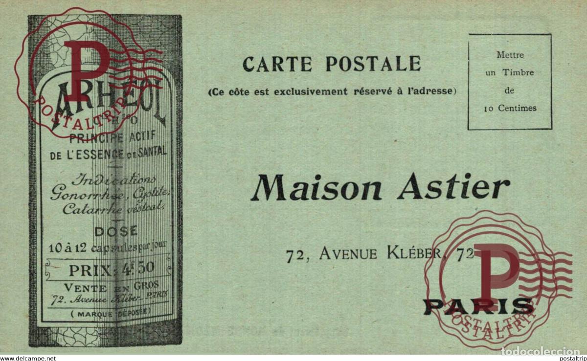 Cartes Postales: MAISON ASTIER PARIS 1906 ARHEOL
