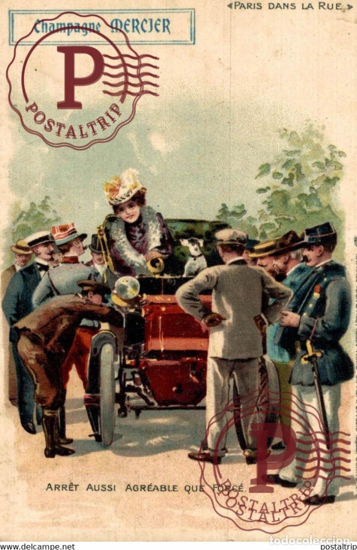 Postales: PARIS - PARIS DANS LA RUE - ARRET AUSSI AGREABLE QUE FORCE PUBLI CHAMPAGNE MERCIER