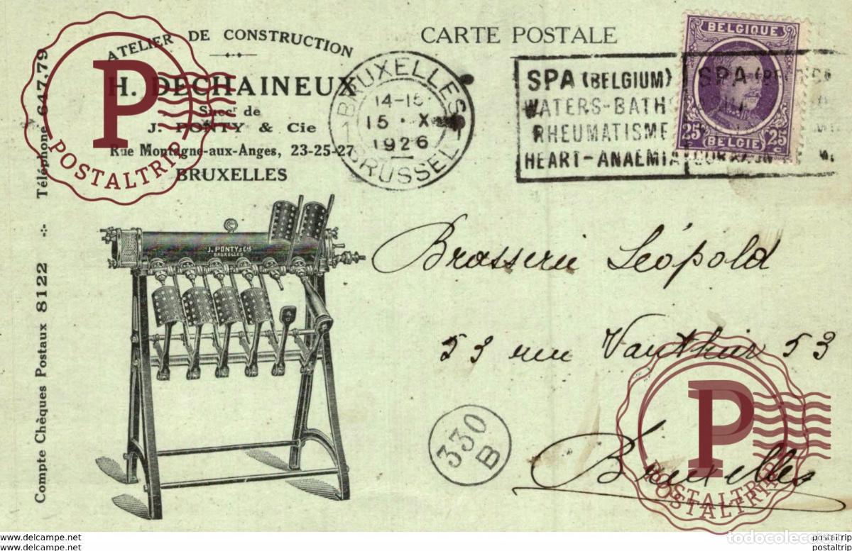 Postales: RARE CARTE POSTALE ATELIERS DE CONSTRUCTION H. DECHAINEUX BRUXELLES Carte publicitaire