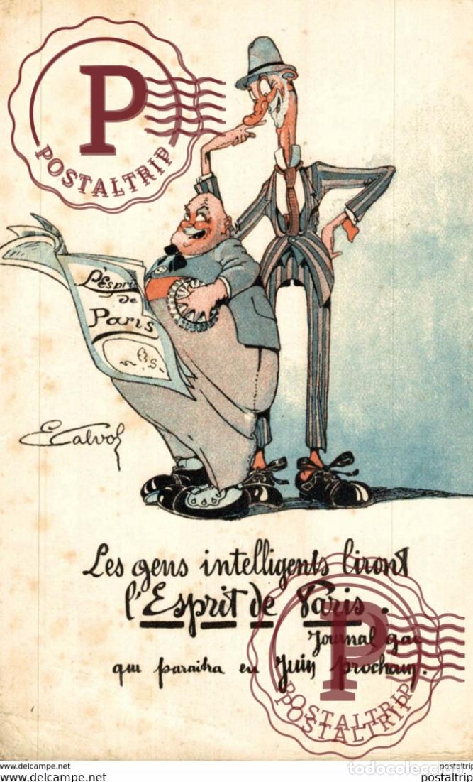 Postales: RARE E. Calvol - Les Gens intelligents liront lEsprit de Paris