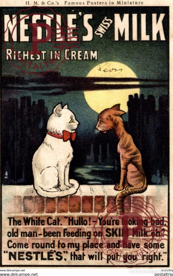 Postales: TRES RARE 1904 NESTLES SWISS MILK RICHEST IN CREAM