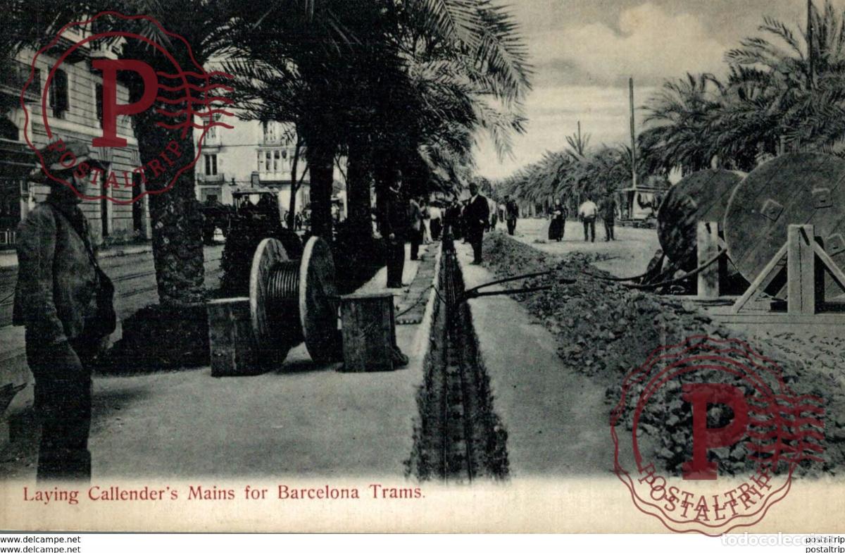 Postkarten: PUBLICIDAD MUY RARA LAYING CALLENDERS MAINS FOR BARCELONA TRAMS