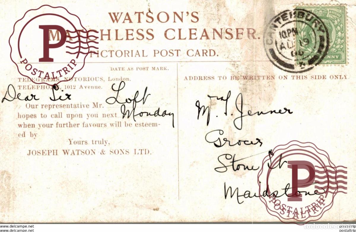 Postales: JOSEPH WATSON & SON LTD. SOAP - Foto 2