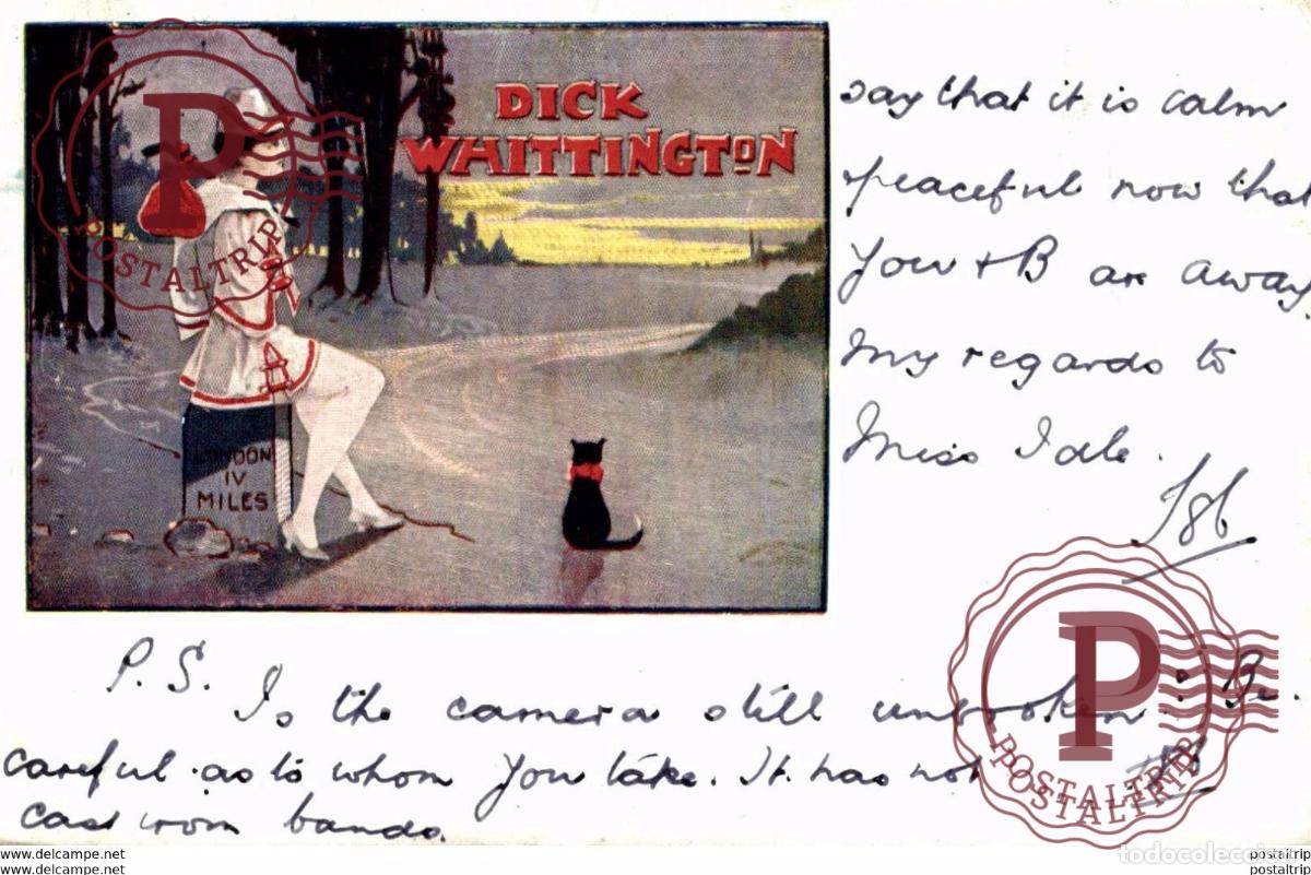 Postkarten: DICK WHITTINGTON LONDON IV MILES advertising